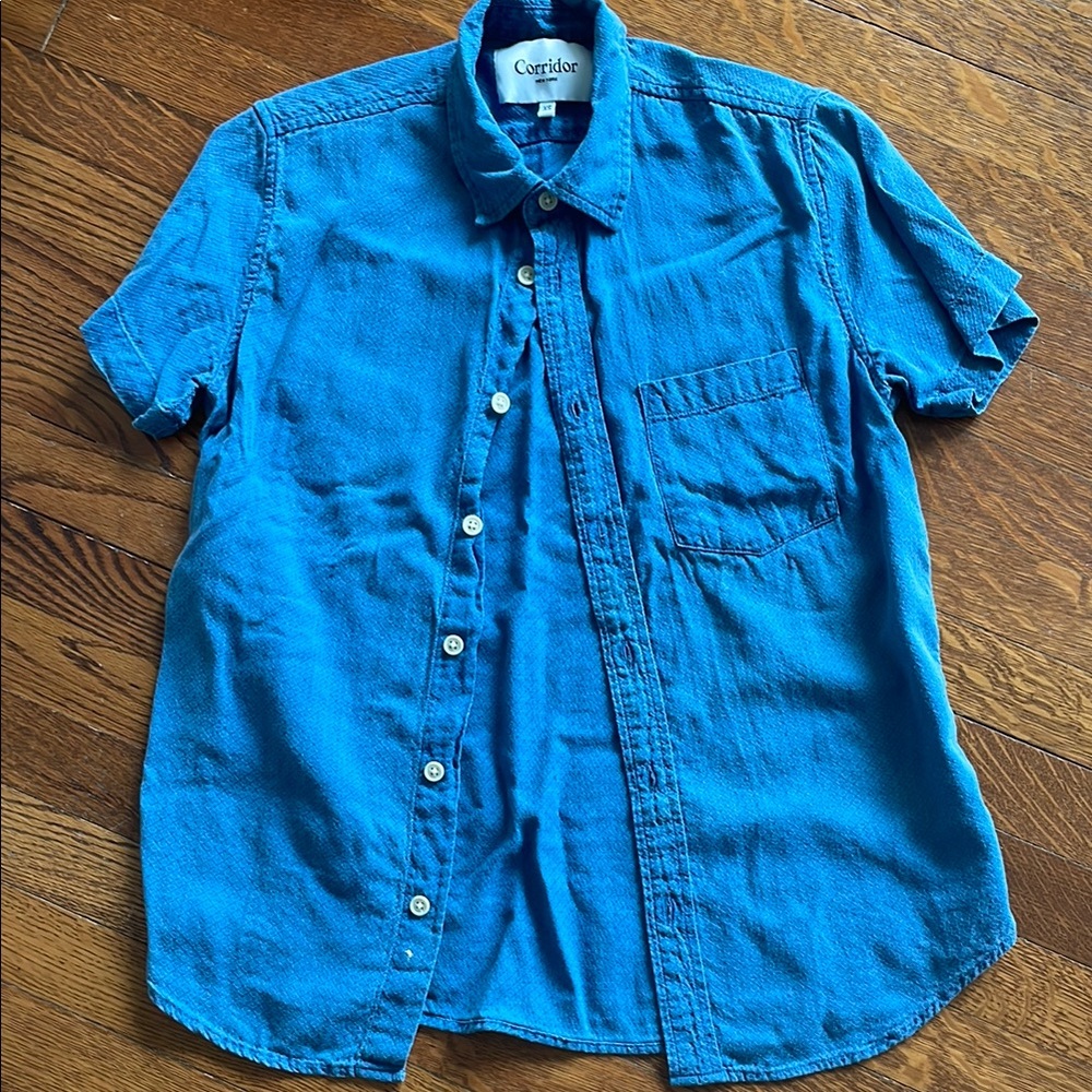 Corridor Sky Blue Casual Button Down Shirt with Classic Collar